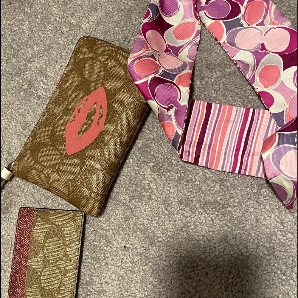 COACH WRISTLET scarf and card holder